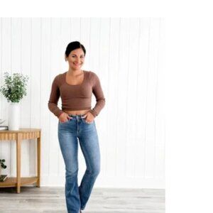 #1 NWT Holy Grail Tummy Control Dark Wash Jeans L(12 - 14)